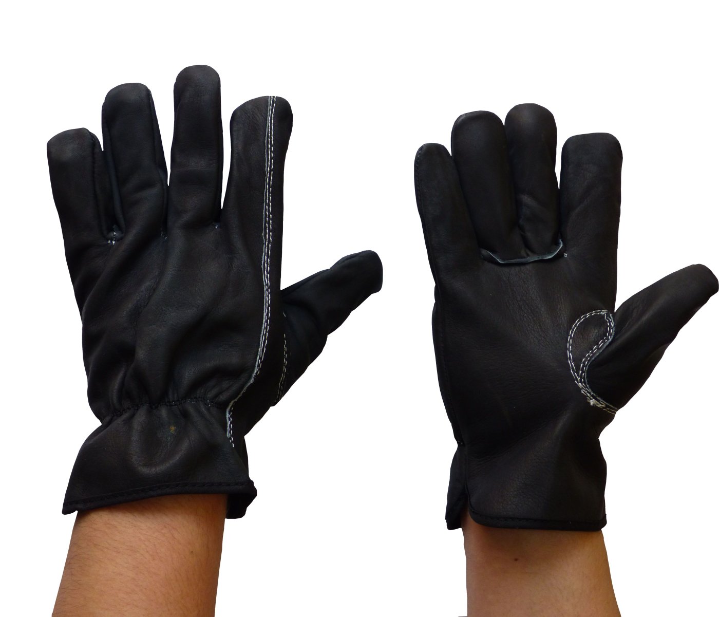 Guante M 121Neg Maquinista Todo Cuero Negro Pulgar Cosido Oty